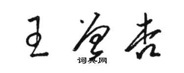 骆恒光王曾杏草书个性签名怎么写