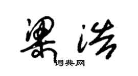 朱锡荣梁浩草书个性签名怎么写