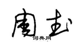 朱锡荣周武草书个性签名怎么写