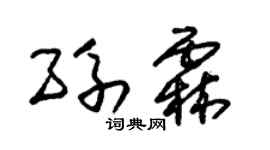 朱锡荣孙霖草书个性签名怎么写