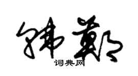 朱锡荣韩郑草书个性签名怎么写
