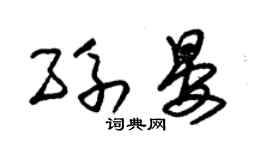 朱锡荣孙晏草书个性签名怎么写