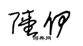 朱锡荣陆伊草书个性签名怎么写