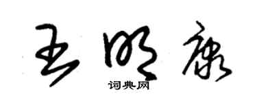 朱锡荣王明康草书个性签名怎么写