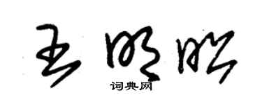 朱锡荣王明昭草书个性签名怎么写