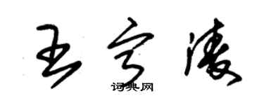 朱锡荣王宁凌草书个性签名怎么写