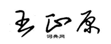 朱锡荣王正原草书个性签名怎么写
