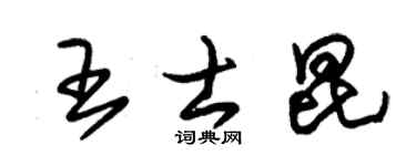 朱锡荣王士昆草书个性签名怎么写