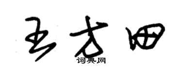 朱锡荣王方田草书个性签名怎么写