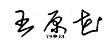 朱锡荣王原花草书个性签名怎么写
