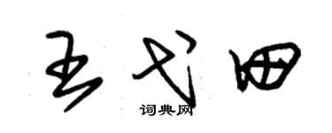 朱锡荣王弋田草书个性签名怎么写