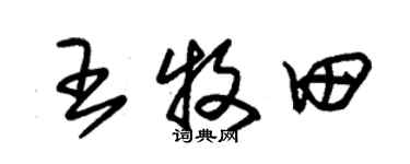 朱锡荣王牧田草书个性签名怎么写