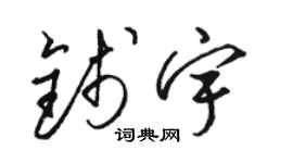 骆恒光钱宇草书个性签名怎么写