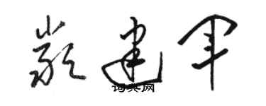 骆恒光严建军草书个性签名怎么写