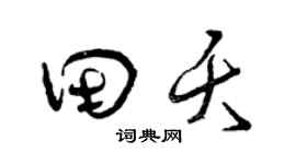 曾庆福田夭草书个性签名怎么写