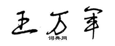 曾庆福王万军草书个性签名怎么写