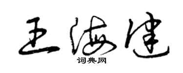 曾庆福王海健草书个性签名怎么写