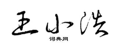 曾庆福王小浩草书个性签名怎么写
