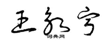 曾庆福王永宁草书个性签名怎么写