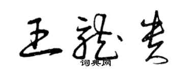 曾庆福王龙贵草书个性签名怎么写