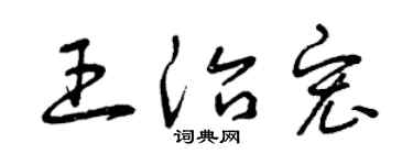 曾庆福王治宏草书个性签名怎么写