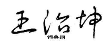 曾庆福王治坤草书个性签名怎么写