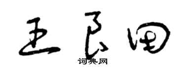 曾庆福王良田草书个性签名怎么写