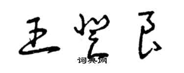 曾庆福王登良草书个性签名怎么写