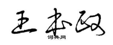 曾庆福王本政草书个性签名怎么写