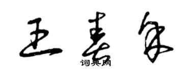 曾庆福王春余草书个性签名怎么写