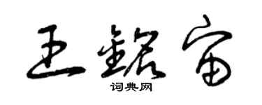 曾庆福王铭宙草书个性签名怎么写
