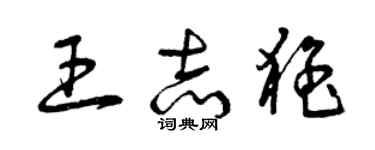 曾庆福王志猛草书个性签名怎么写