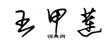 朱锡荣王甲莲草书个性签名怎么写