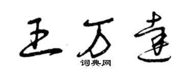 曾庆福王万达草书个性签名怎么写