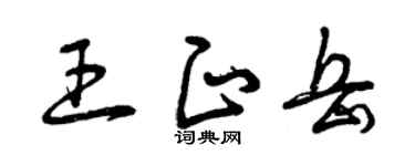曾庆福王正岳草书个性签名怎么写