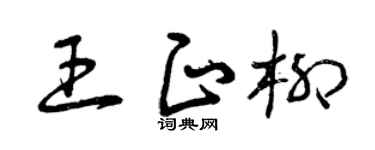 曾庆福王正柳草书个性签名怎么写