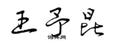 曾庆福王予昆草书个性签名怎么写