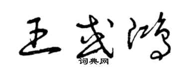 曾庆福王或鸿草书个性签名怎么写