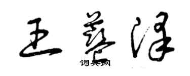 曾庆福王蓝泽草书个性签名怎么写