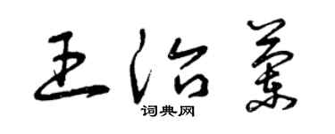 曾庆福王治兰草书个性签名怎么写