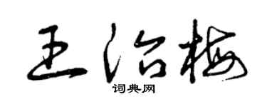 曾庆福王治梅草书个性签名怎么写