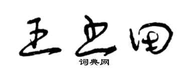 曾庆福王书田草书个性签名怎么写
