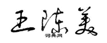曾庆福王陈美草书个性签名怎么写