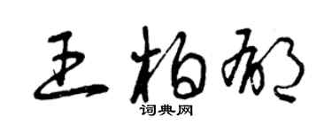 曾庆福王柏郁草书个性签名怎么写