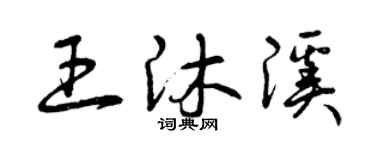 曾庆福王沐溪草书个性签名怎么写