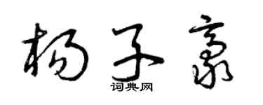 曾庆福杨子豪草书个性签名怎么写