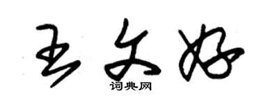 朱锡荣王文妤草书个性签名怎么写