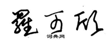 朱锡荣罗可欣草书个性签名怎么写