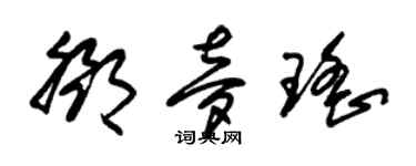 朱锡荣邓梦瑶草书个性签名怎么写