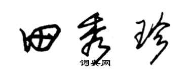 朱锡荣田秀珍草书个性签名怎么写